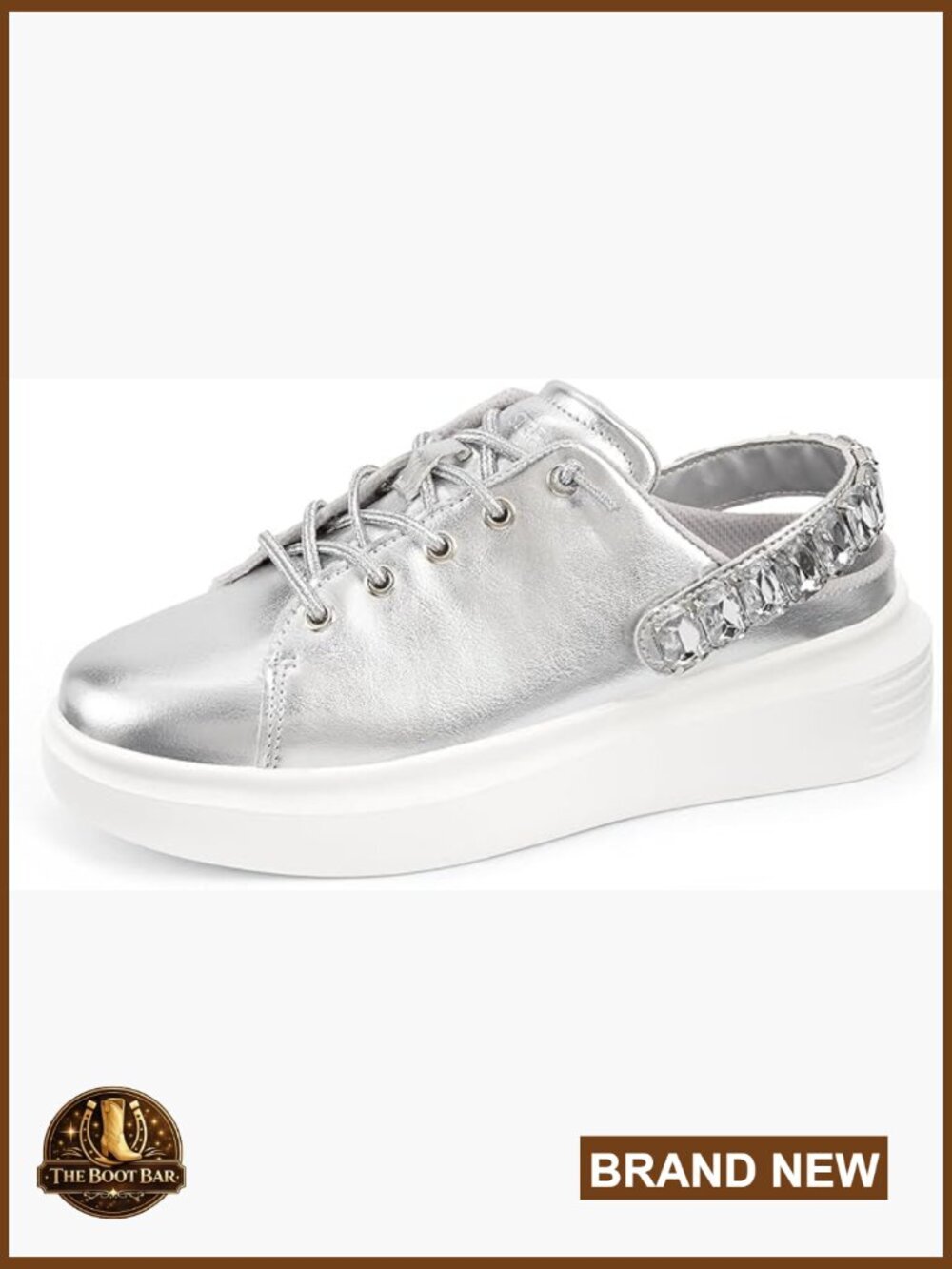 Women's Rhinestone Mule Sneakers Slip On Casual Breathable Clogs w/ Strap